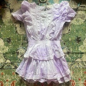 LoveShackFancy gorgeous purple tie dye dress size small Natasha ruffle dress